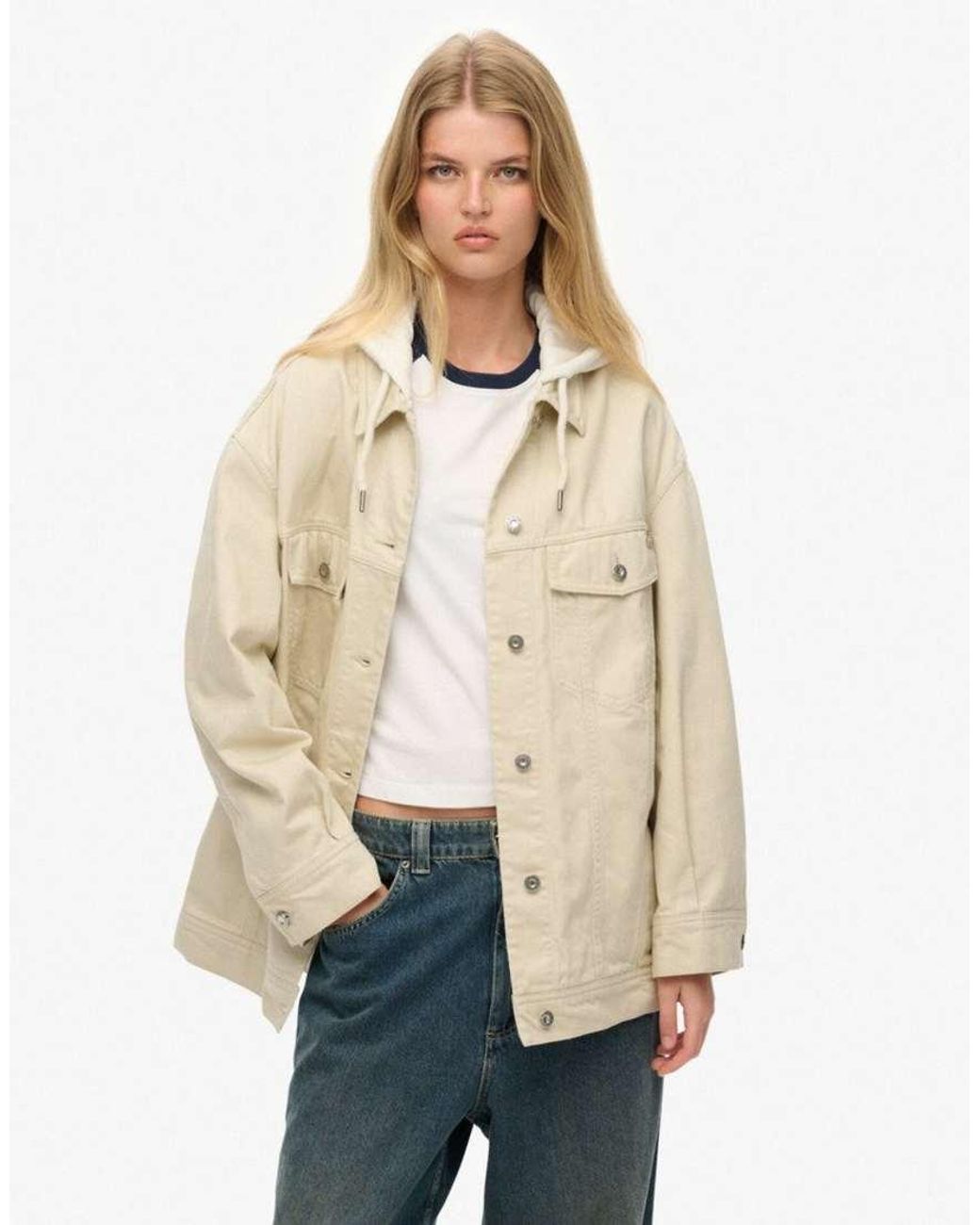 Superdry Natural Relaxed Hooded Trucker Jacket