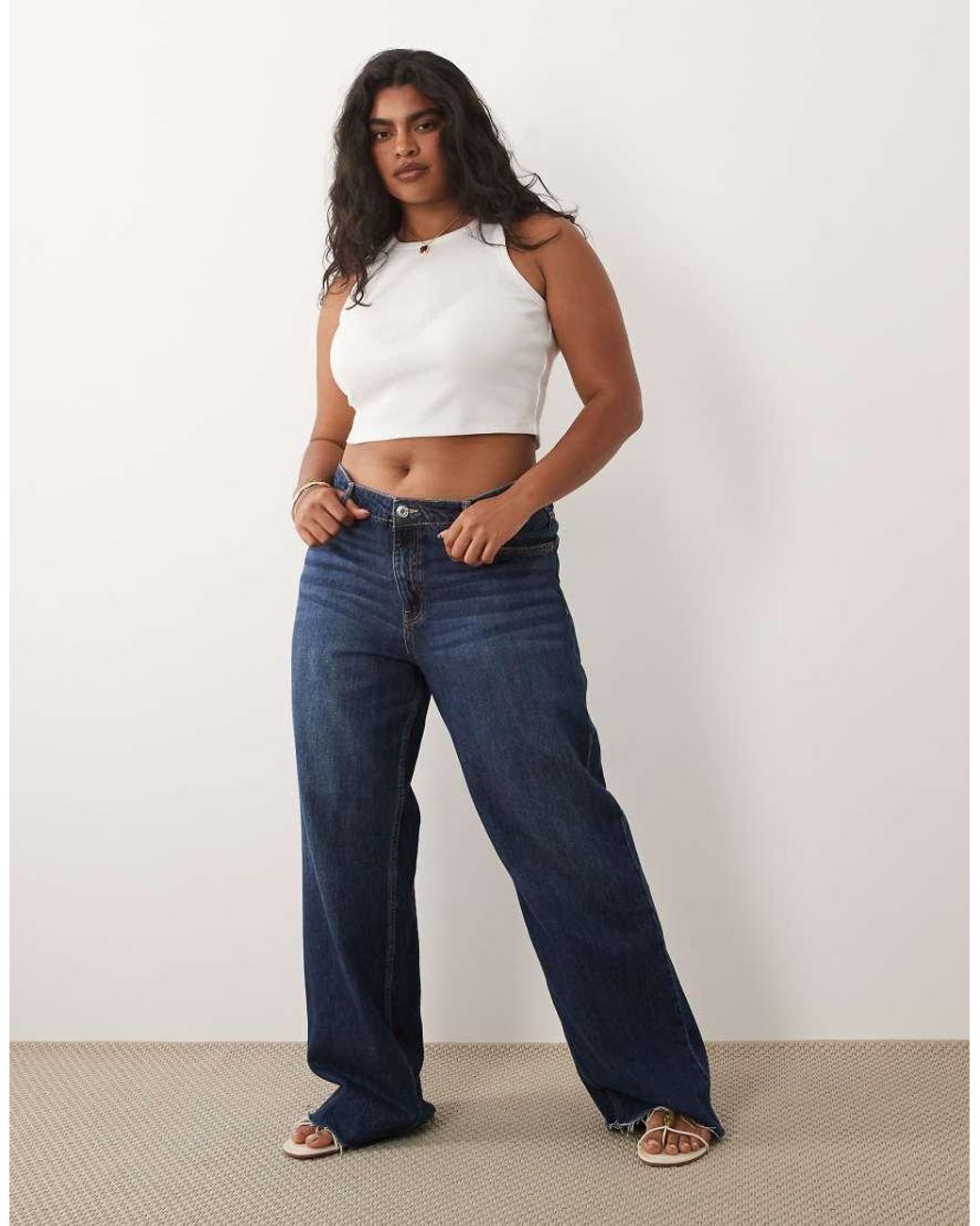 Brave Soul White Brave Soul Curve Ribbed Crop Singlet Top