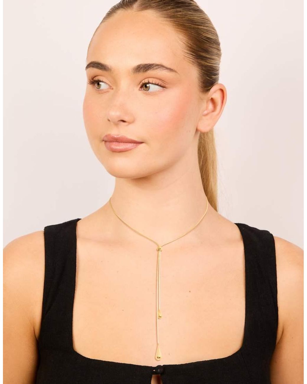 Lovisa White Waterproof Plated Stainless Steel Pull Through Lariat Necklace