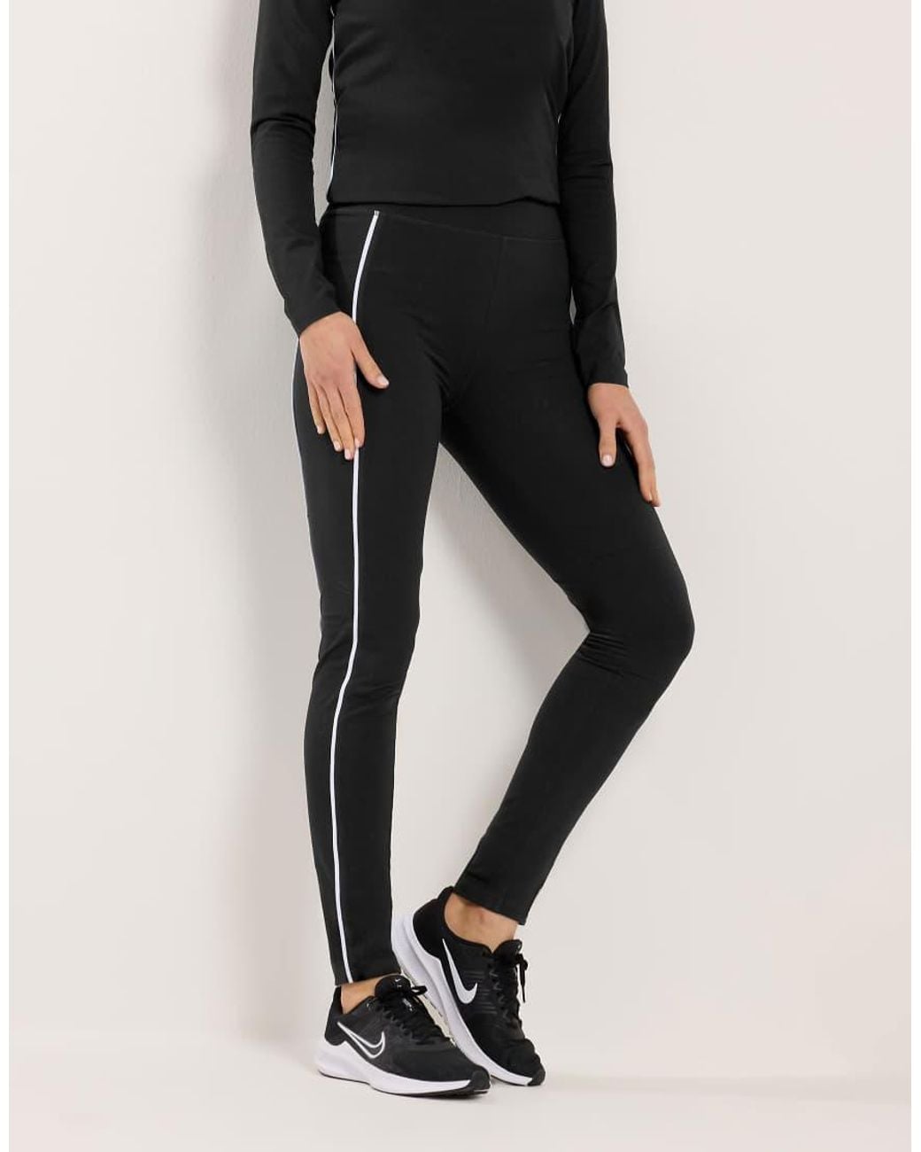Long Tall Sally Black Active Piped Leggings