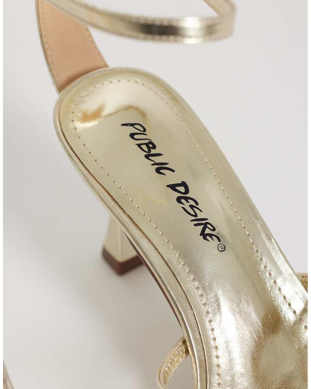 Public Desire White Samya Kitten Heel Sandals