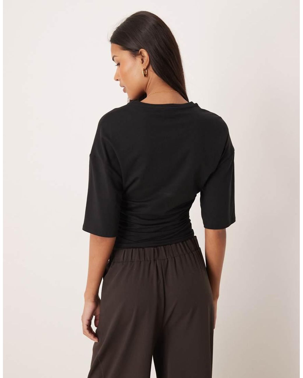 Gina Tricot Black Ruched Top