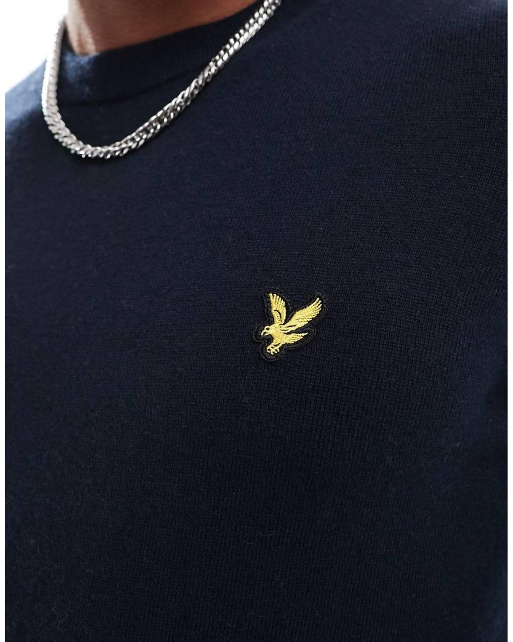 Lyle & Scott Blue Merino Jumper for men