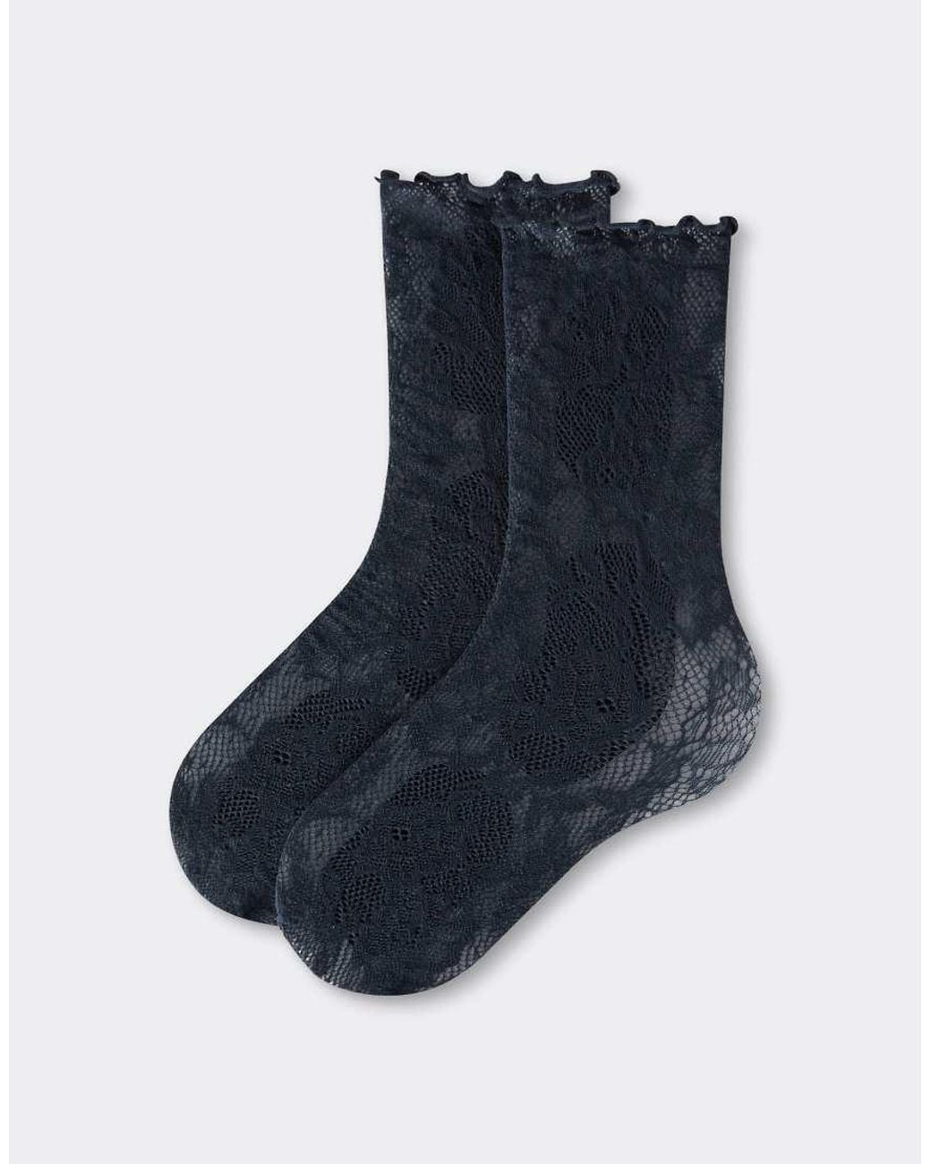 Calzedonia Black Floral Socks Without Elastic