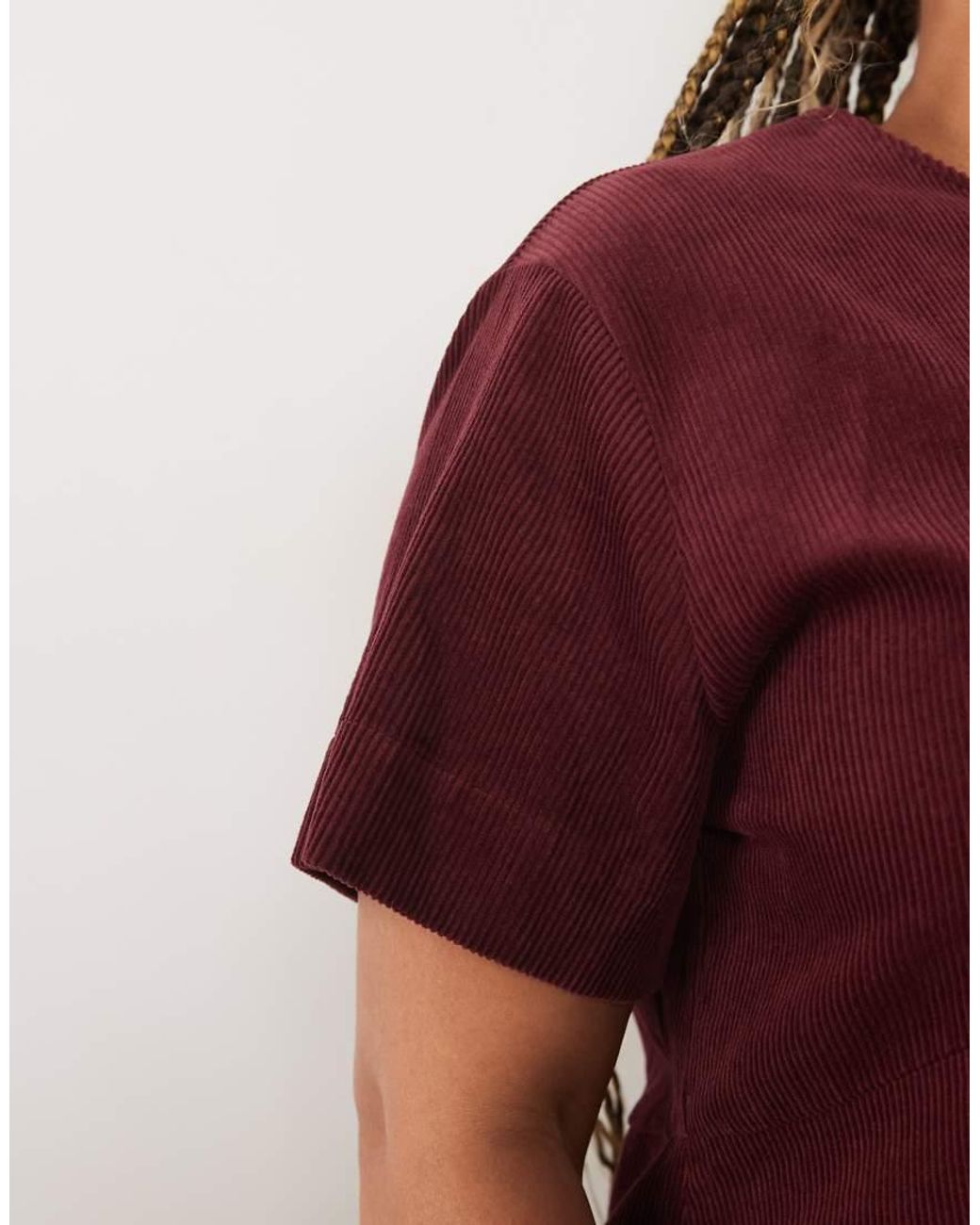 ASOS Red Asos Design Curve Mini Cord T-Shirt Dress