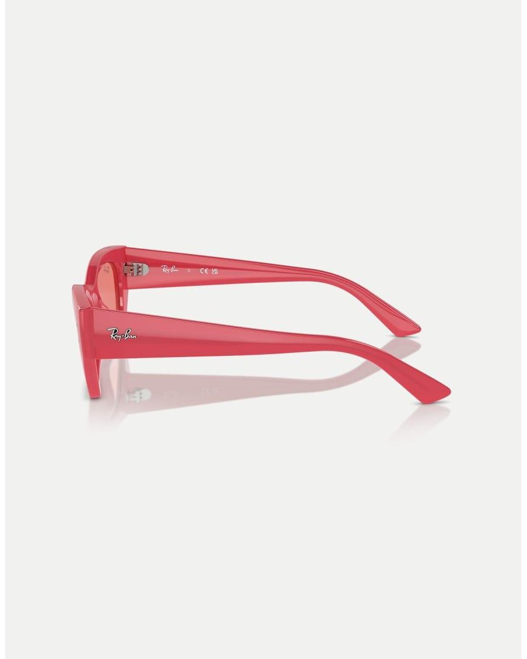Ray-Ban Pink Zena Irregular Sunglasses With Lens