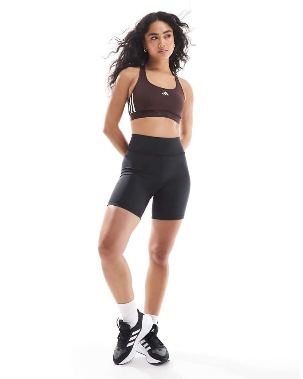 Adidas Originals Black Adidas Training Hyperglam Mid-support Sports Bra