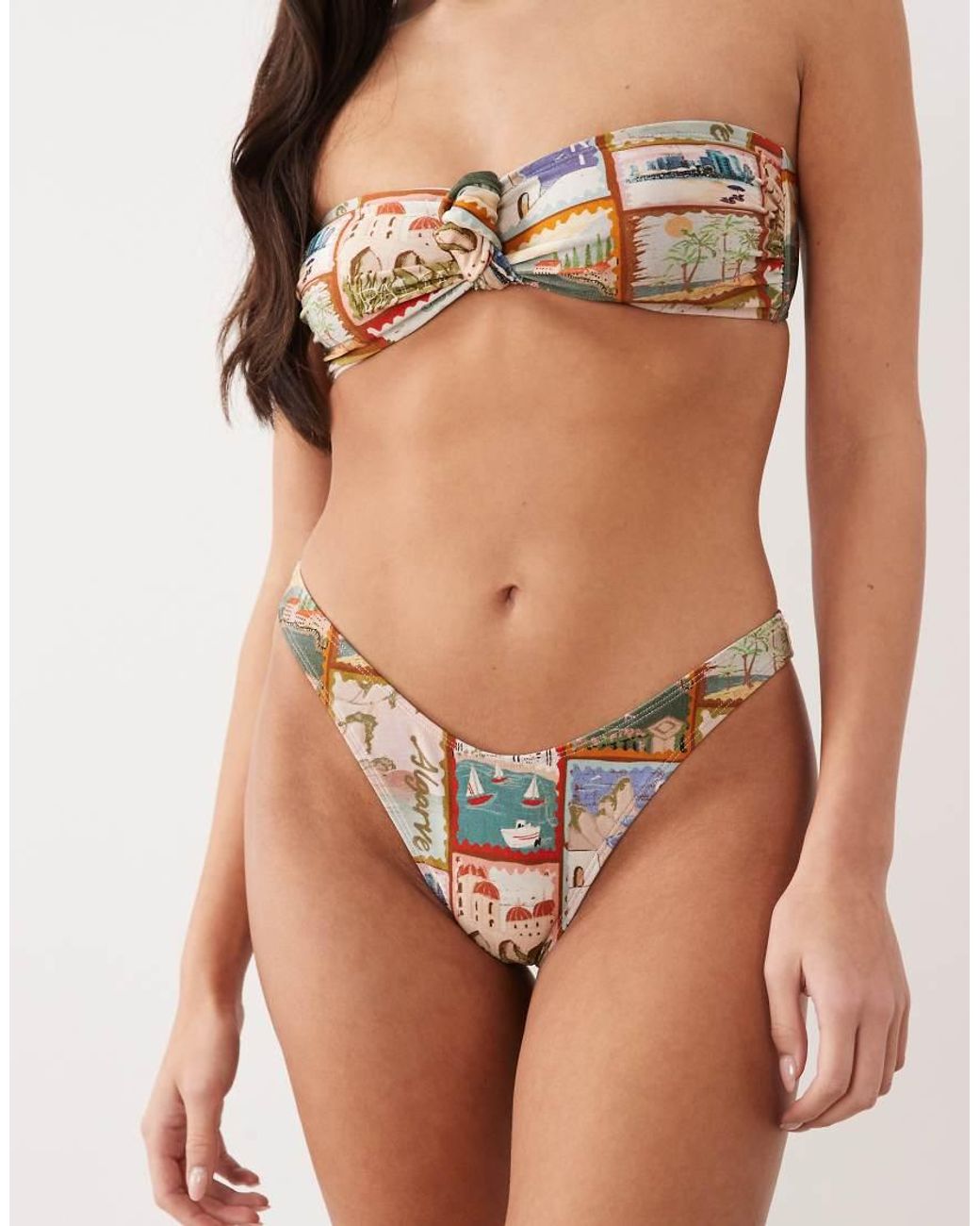 ASOS Multicolor Posey High Leg Ibiza Bikini Bottom