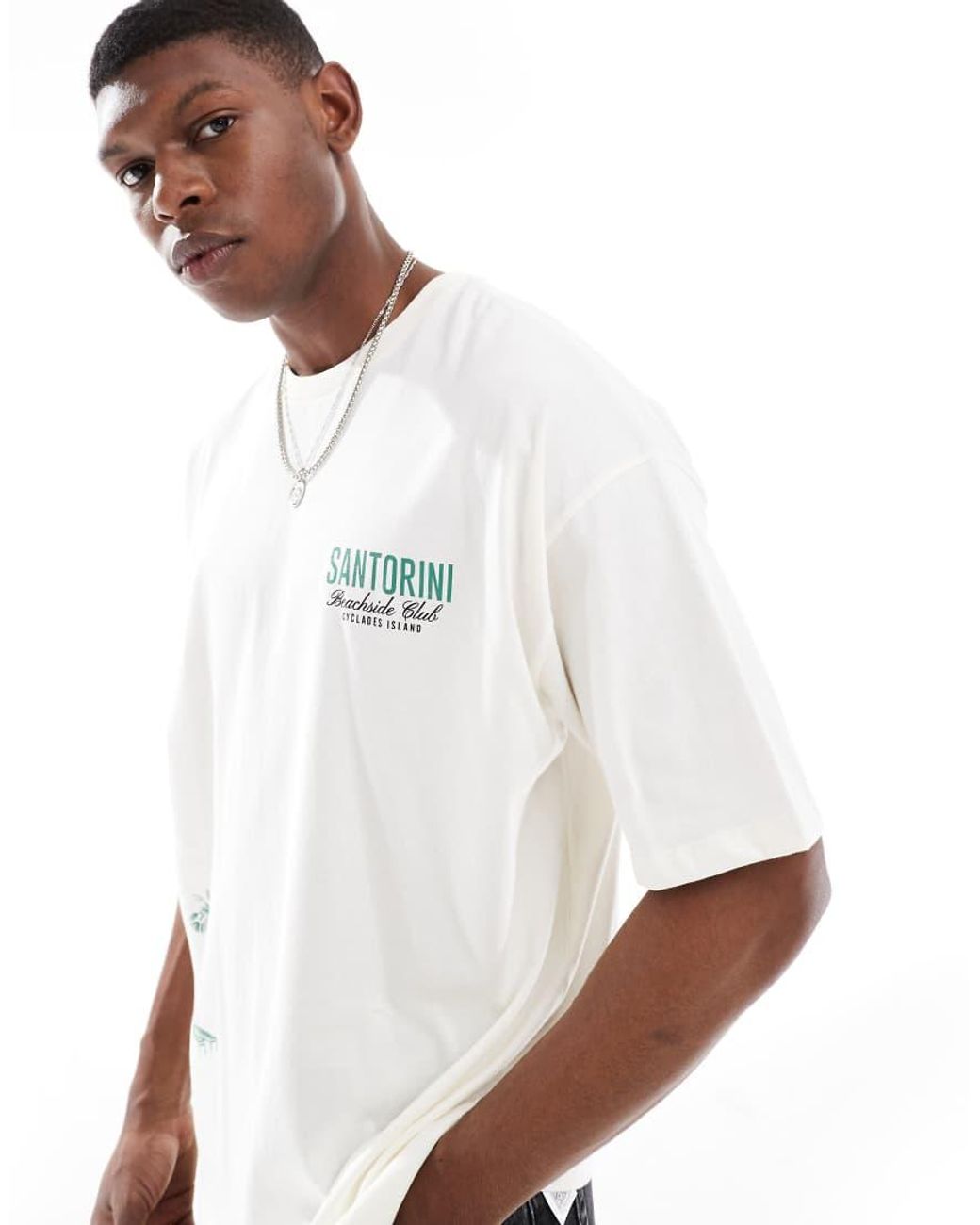 ASOS White Oversized T-shirt With Summer Graphic for men