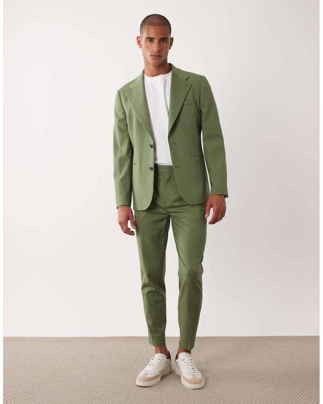 ASOS Green 100% Summer Wool Slim Suit Jacket for men