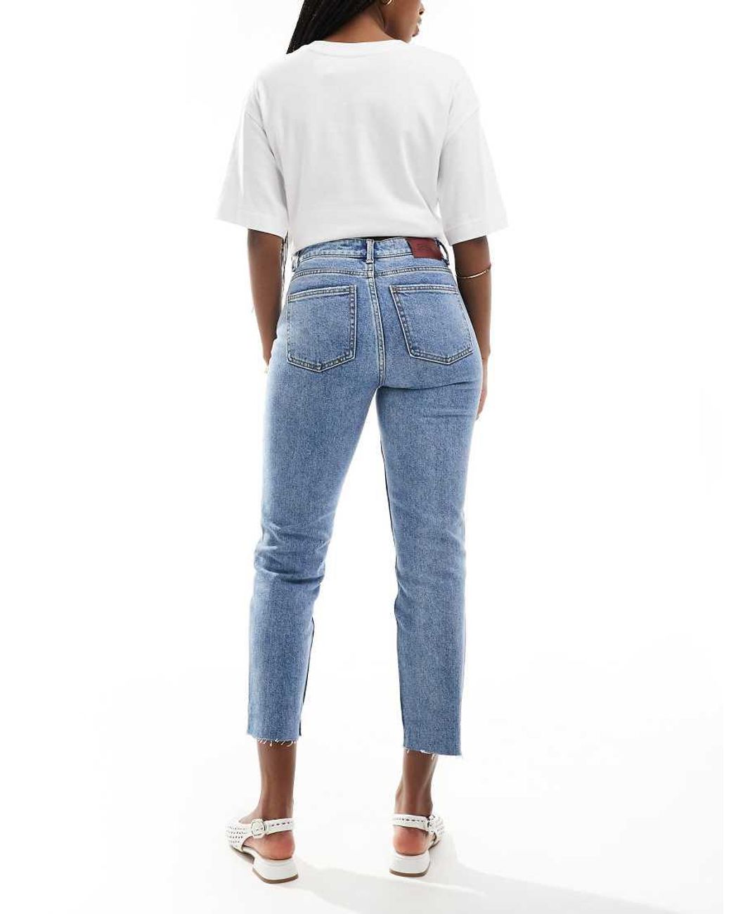 ONLY Blue Emily High Waisted Straight Leg Jeans