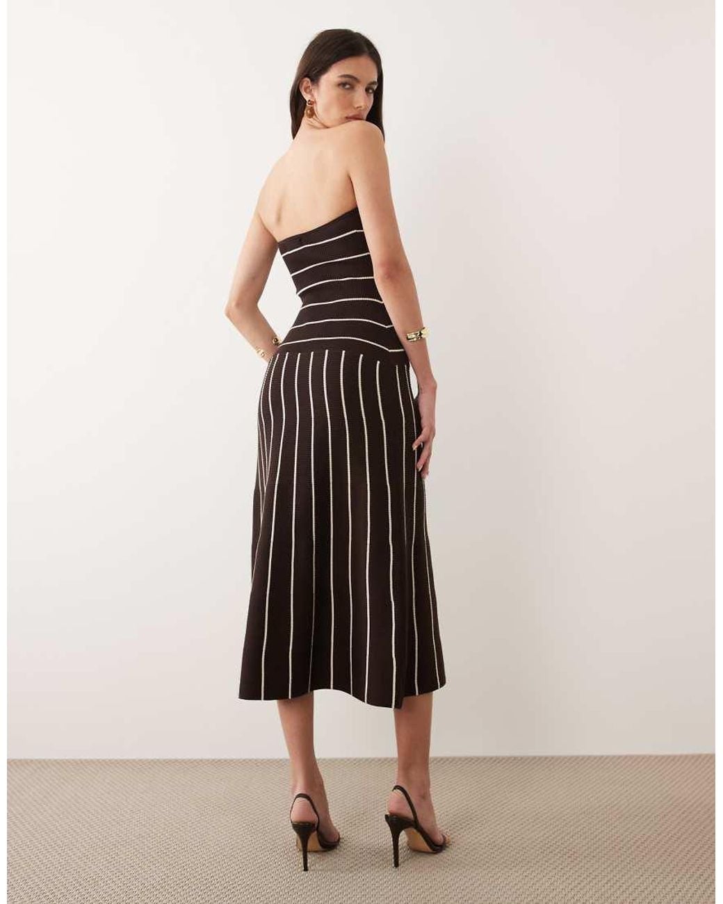 Pretty Lavish Multicolor Knit Bandeau Midi Dress