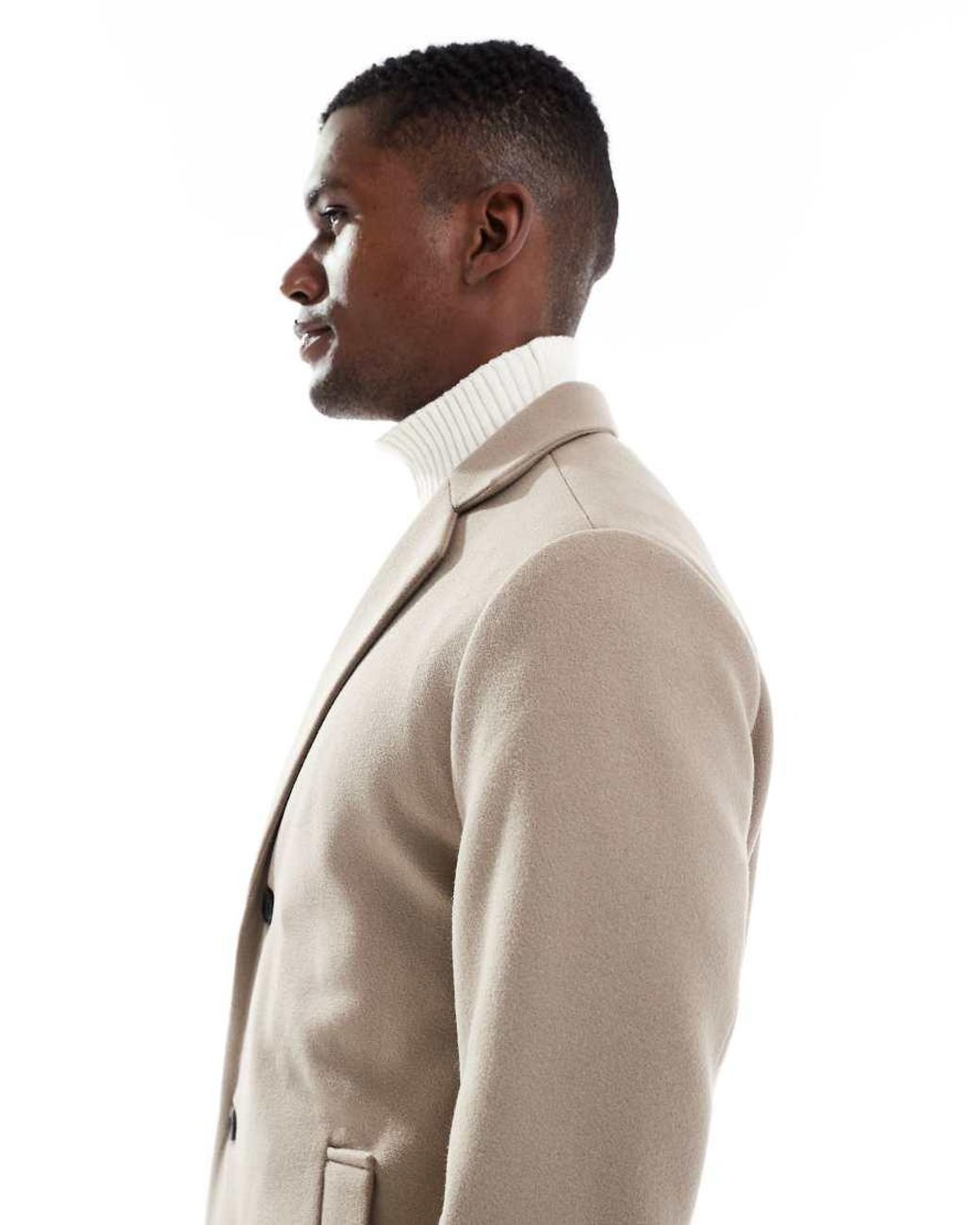 JJ Rebel Natural Wool Look Overcoat for men