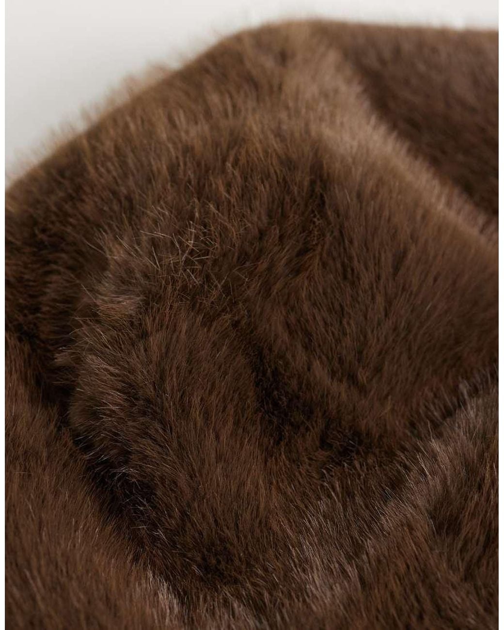 Vero Moda Brown Faux Fur Bucket Hat