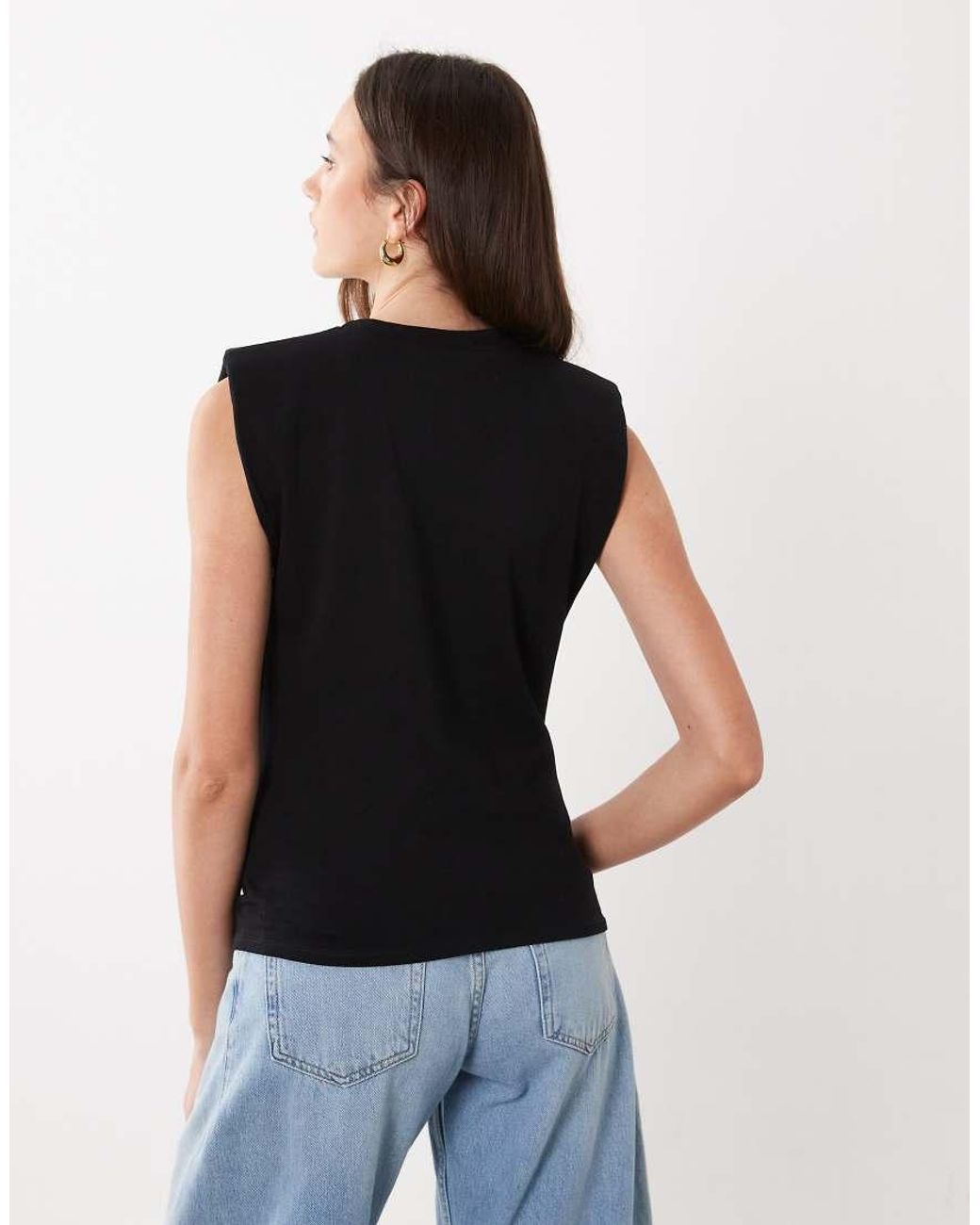 ASOS Black Knotted Hem Detail Tank Top