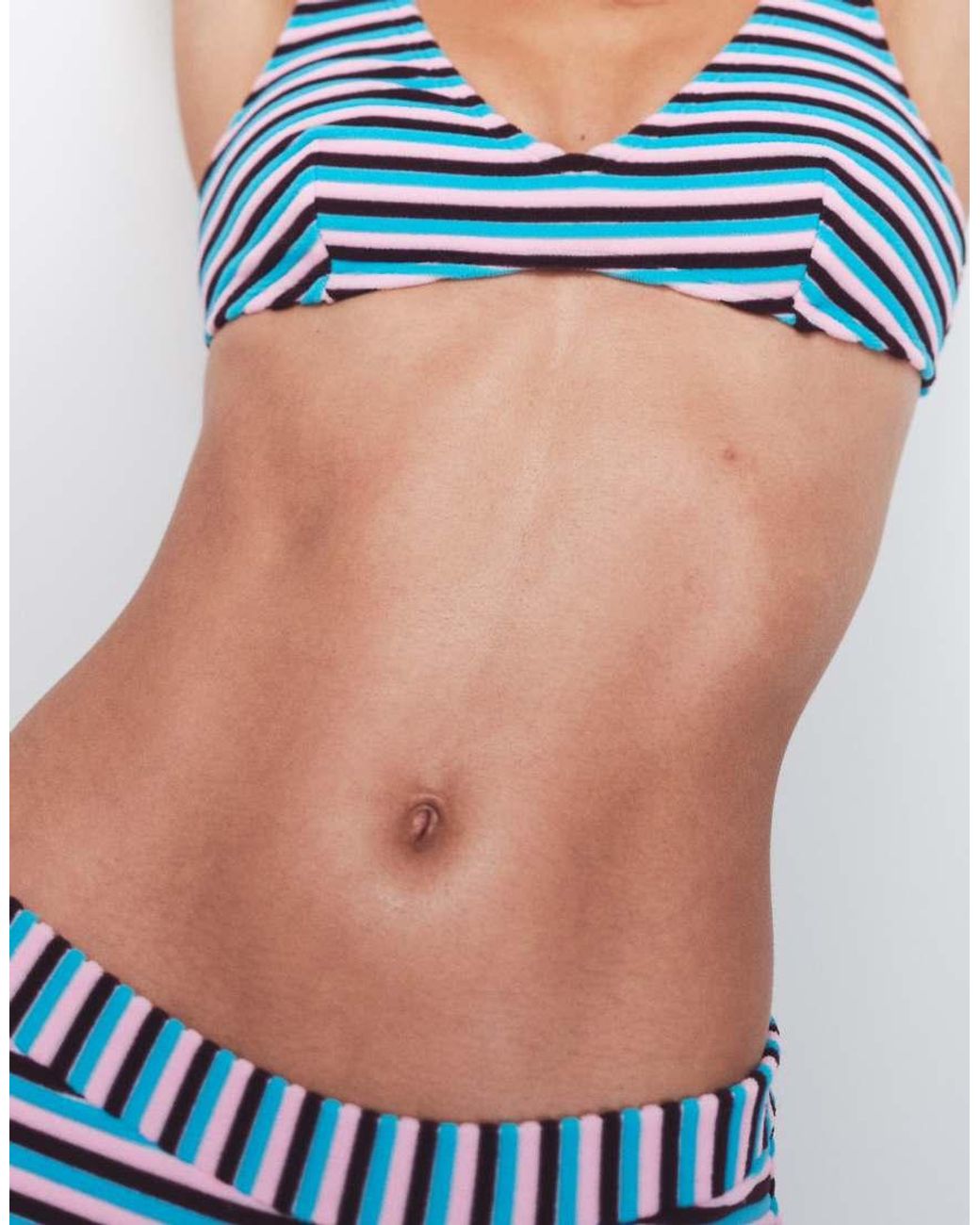 ASOS Blue Tori Towelling Plunge Bikini Top