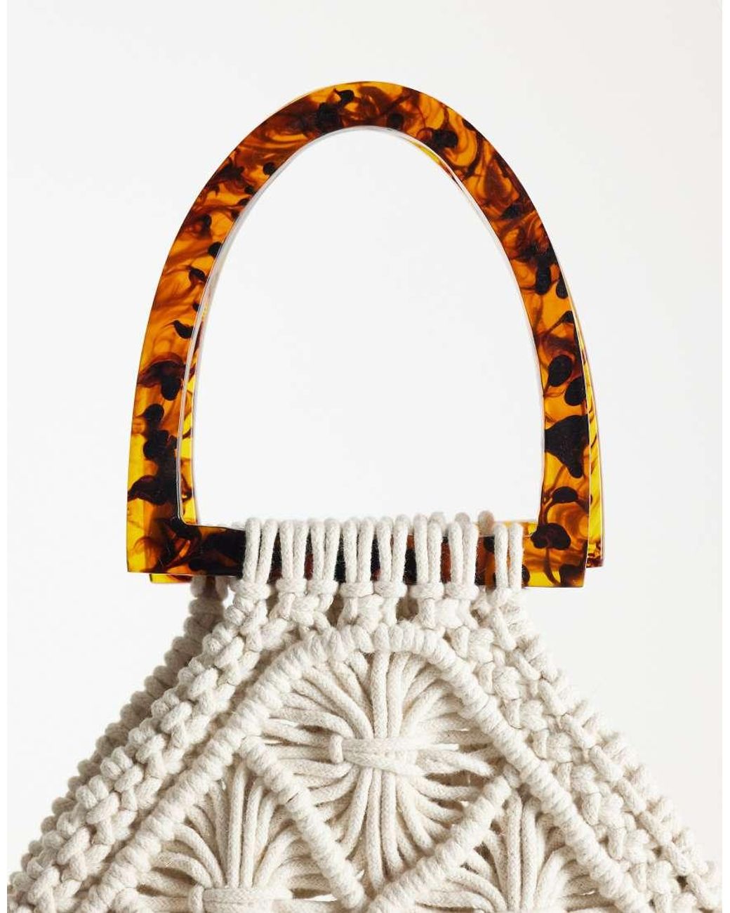ASOS Natural Macrame Fringe Tote Bag