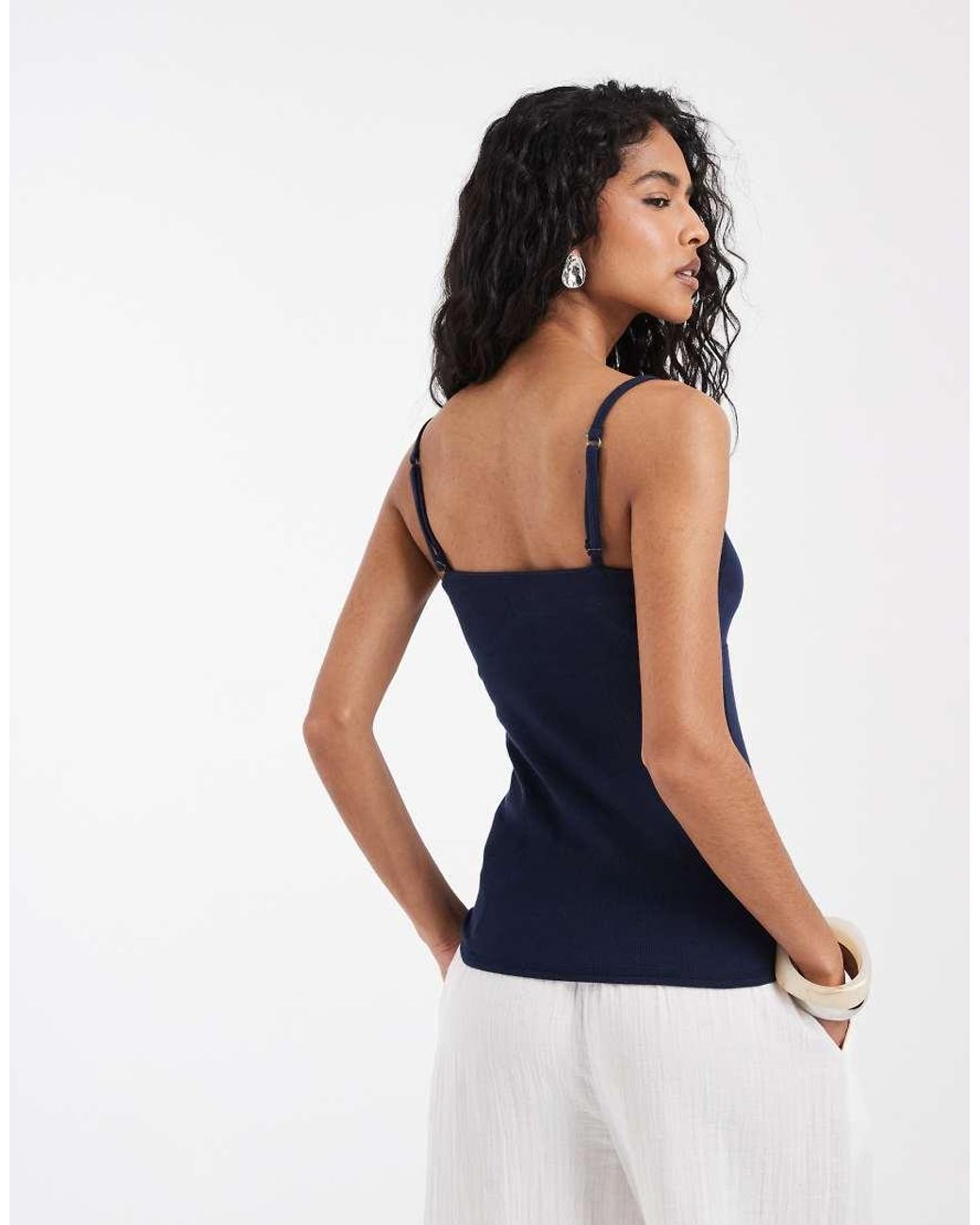 Hollister Blue Wrap Front Lace Cami