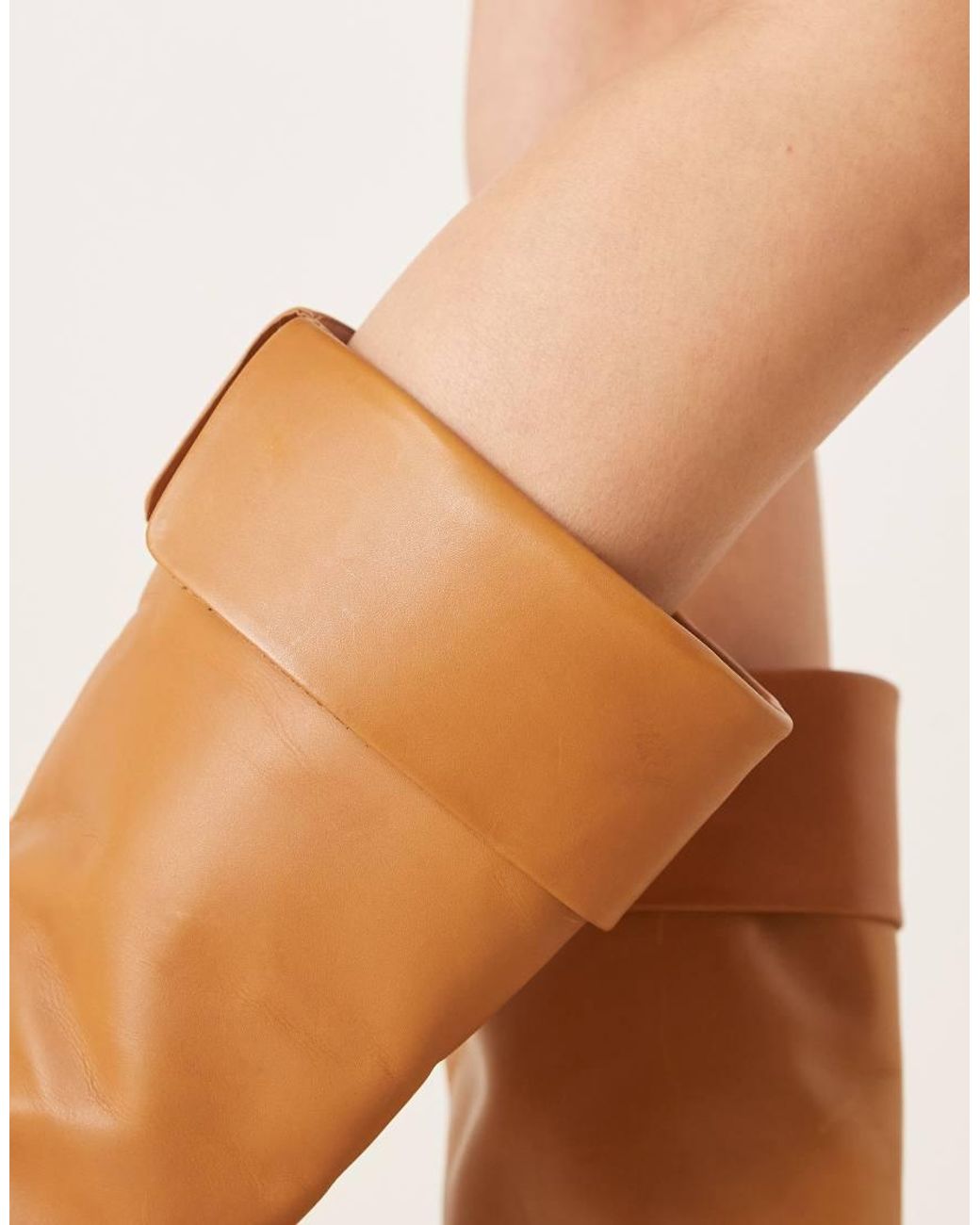 Mango Natural Heeled Knee High Boot