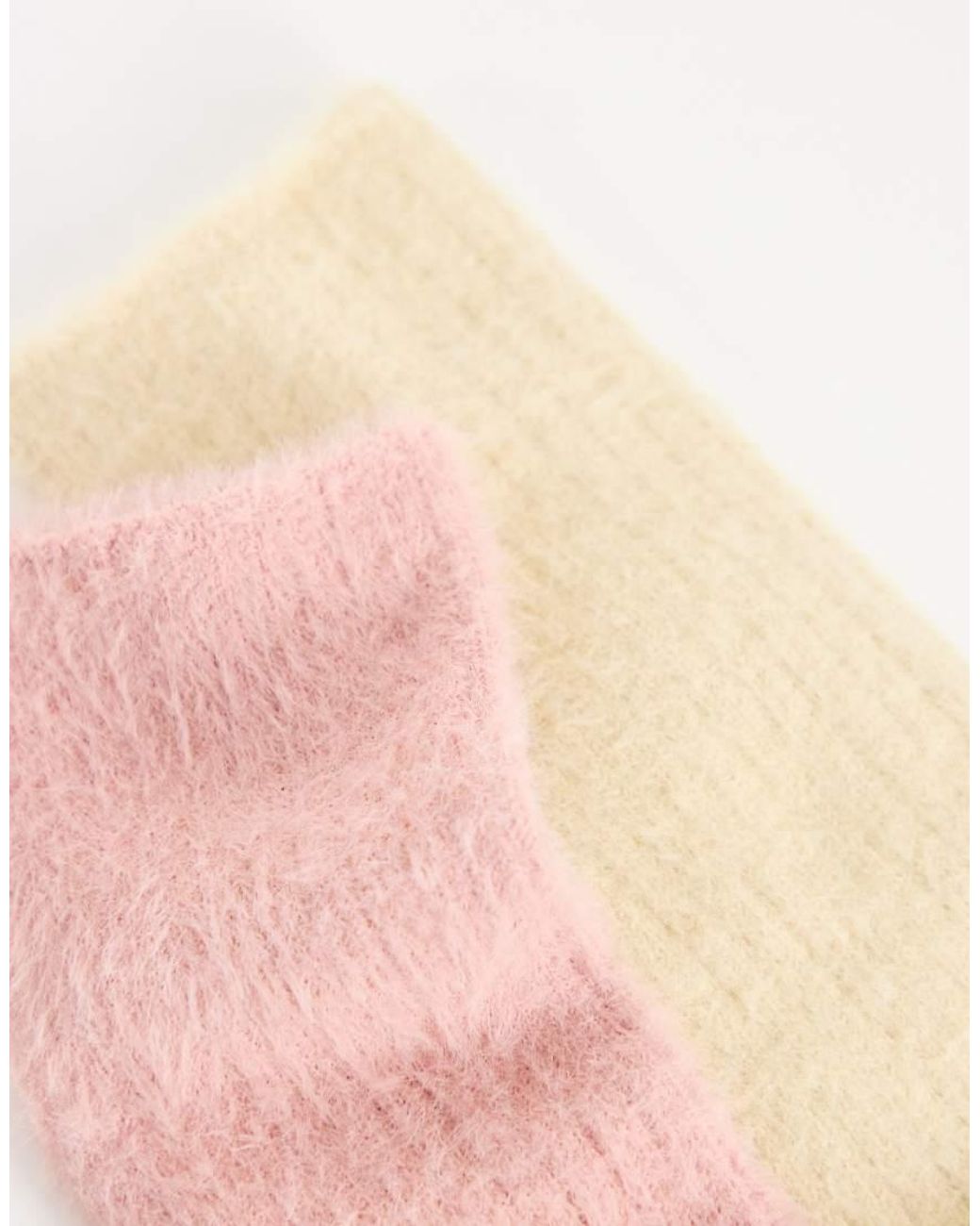 TOPSHOP Natural 2Pk Cosy Fluffy Socks