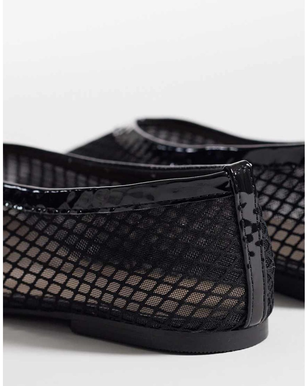 SEQWL Wide Fit Woven Mesh Ballet Flats in Black | Lyst UK