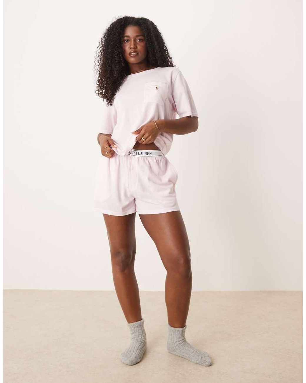 Polo Ralph Lauren Natural Pique Short Sleeve Top & Shorts Pyjama Set