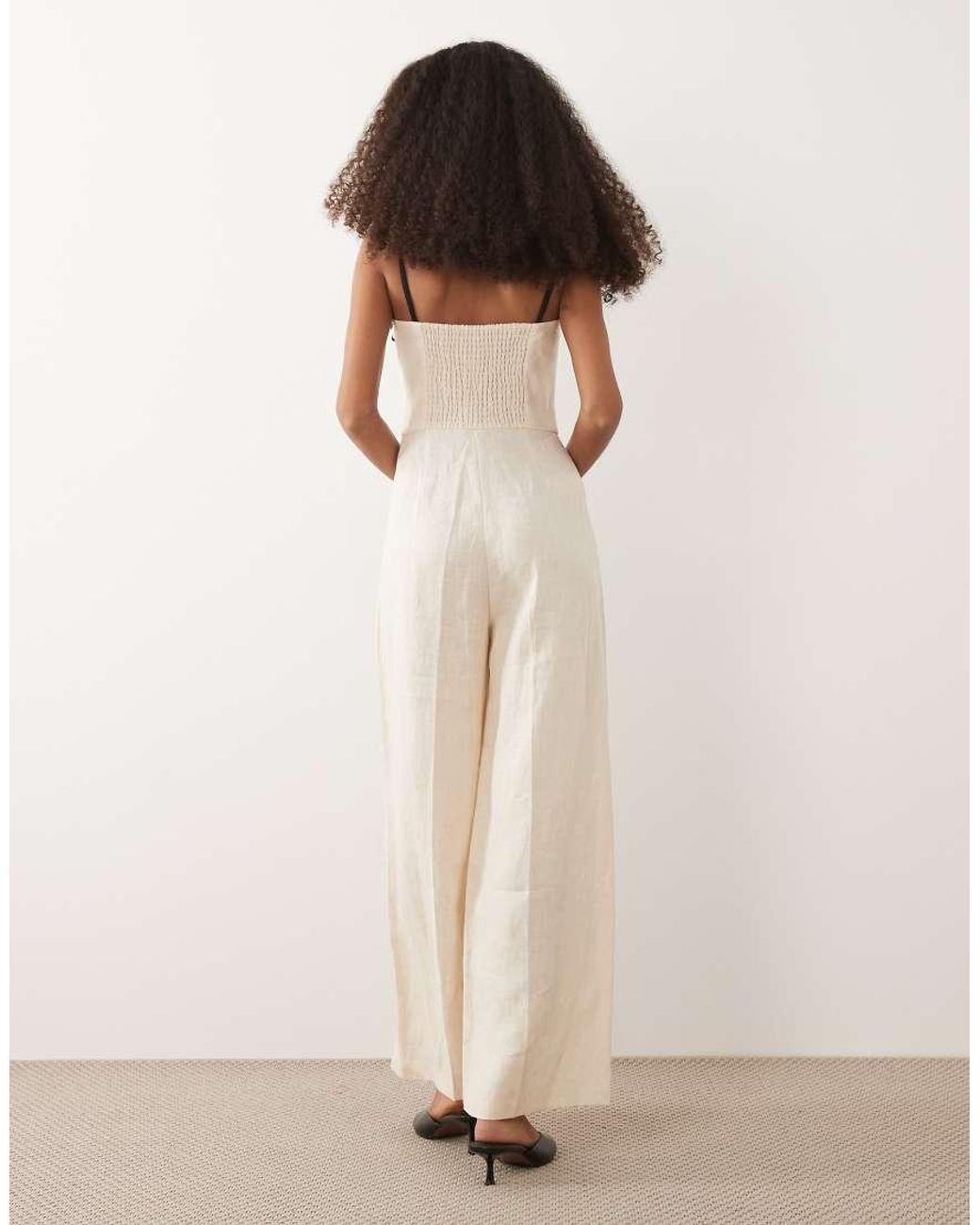 Mango Natural Strappy Jumpsuit