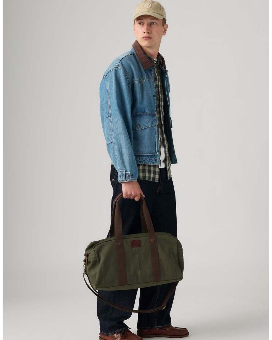 Levi's Green Heritage Duffel Bag for men