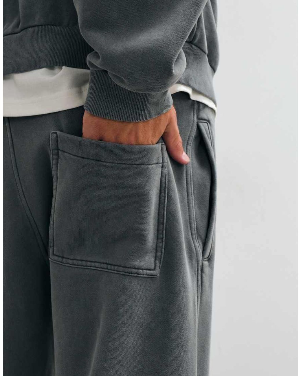 Weekday Gray Co-ord Heavyweight Jersey Wide Leg jogger for men