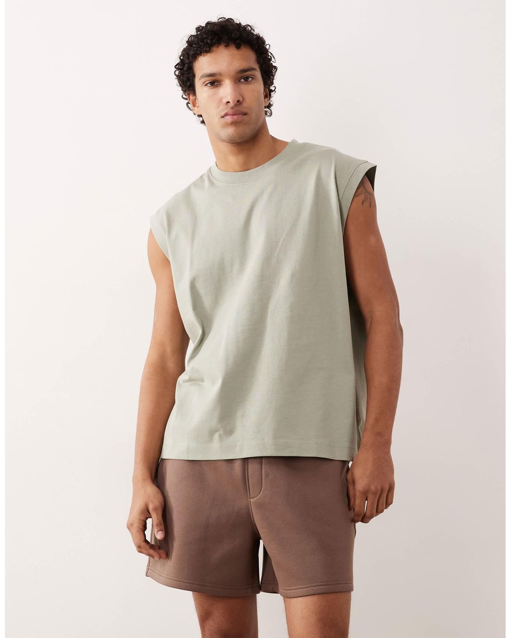 ASOS – basic-shorts aus jersey in Natural für Herren