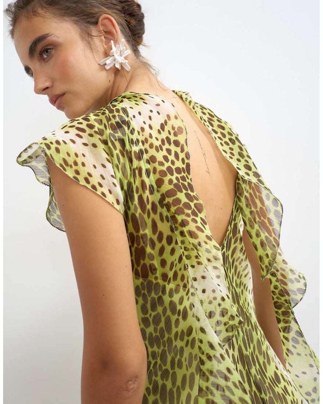 TOPSHOP White Chiffon Scarf Detail Mini Dress