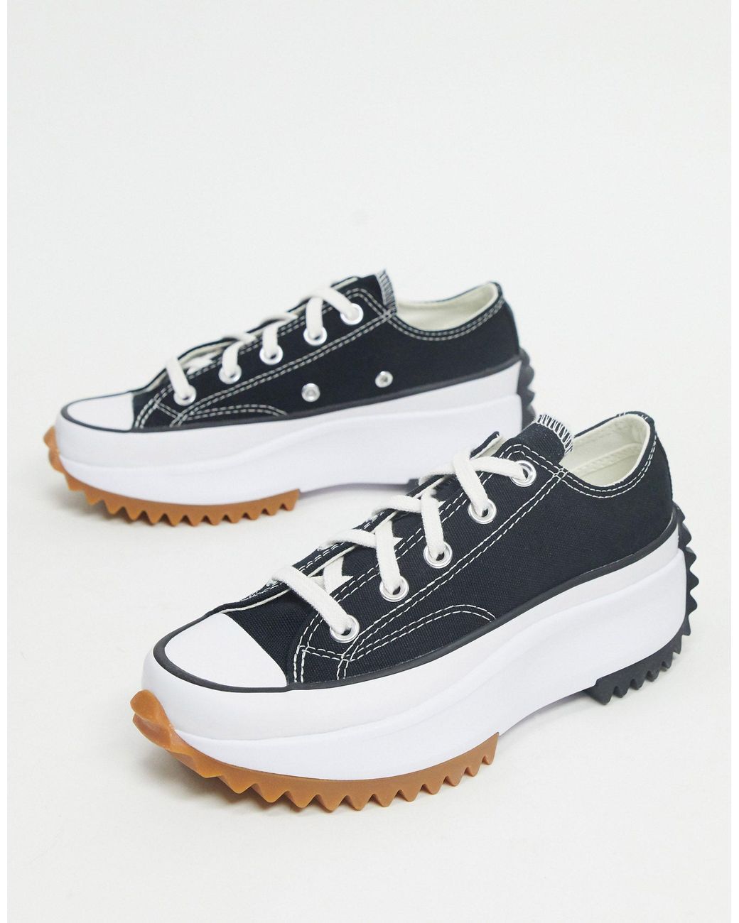 Converse Rubber Run Star Hike Ox Trainers in Black - Lyst