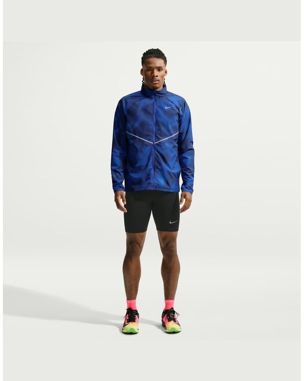 Nike Blue Miler Repel Uv-Protection Printed Jacket for men