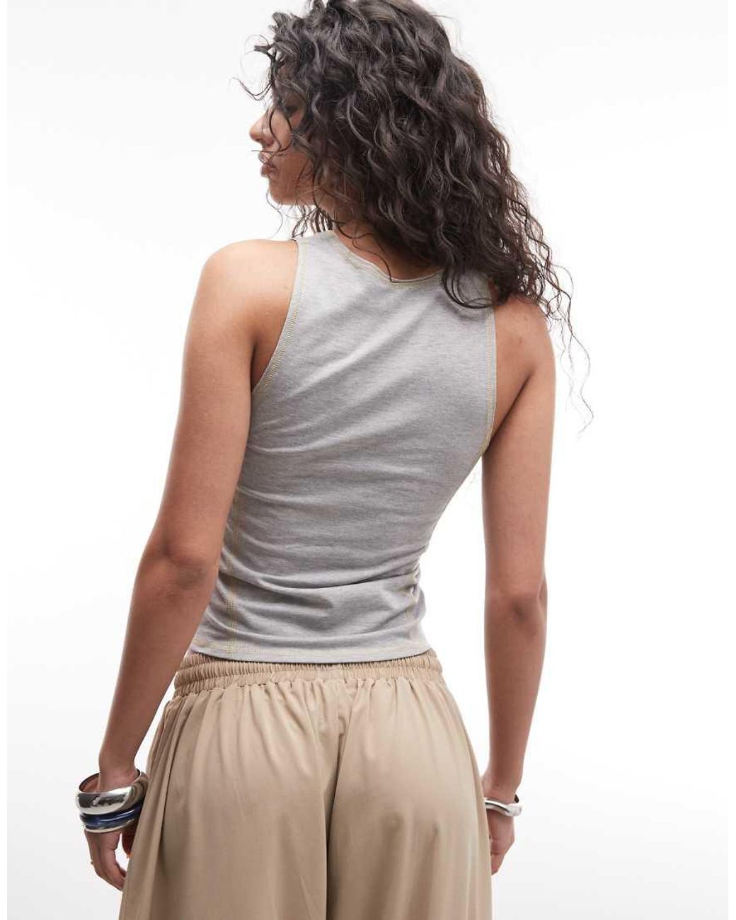 Collusion Gray Contrast Stitch Vest