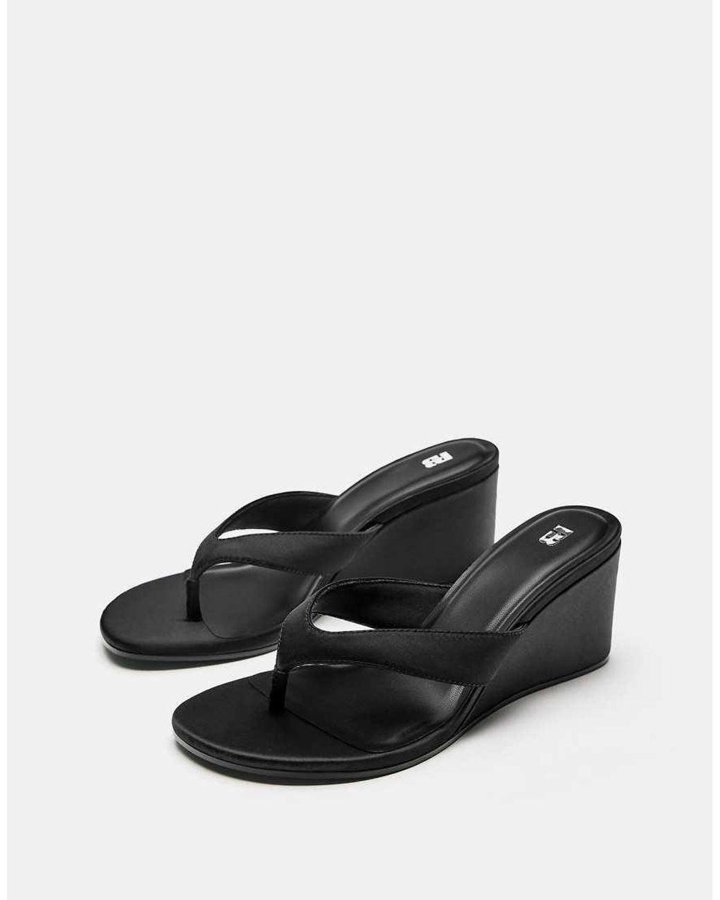 Pull&Bear White Wedge High-Heel Sandals