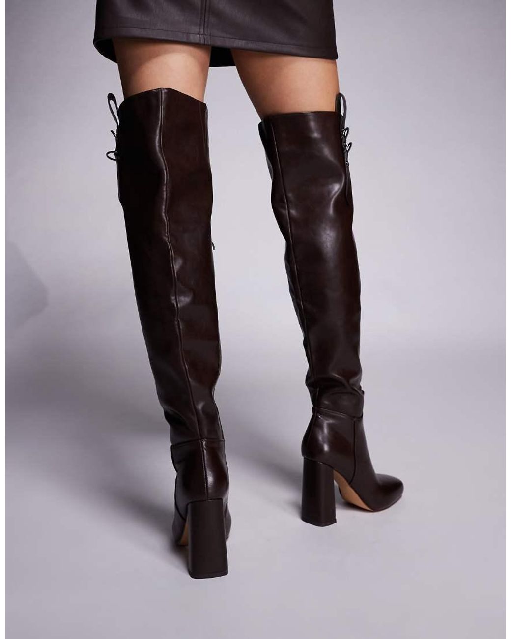 SIMMI Brown Simmi London Harrieta Heeled Over The Knee Boots