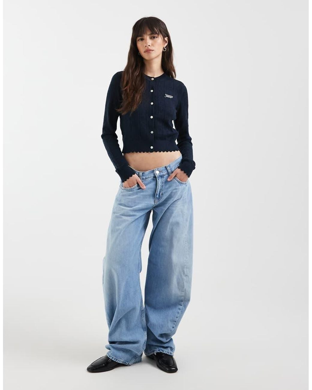 Tommy Hilfiger Blue Pointelle Cardigan