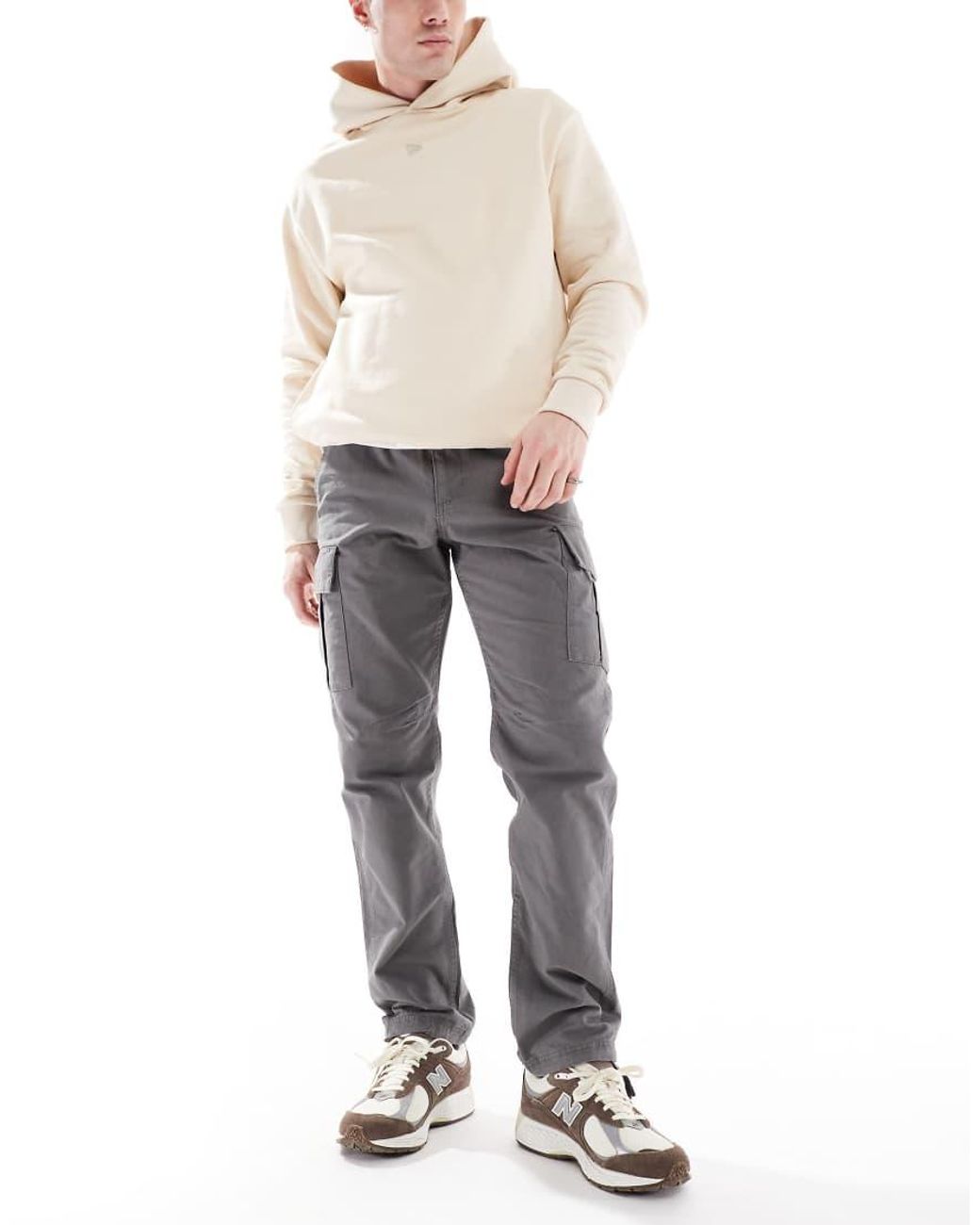 Jack & Jones White Loose Fit Cargo Trouser for men