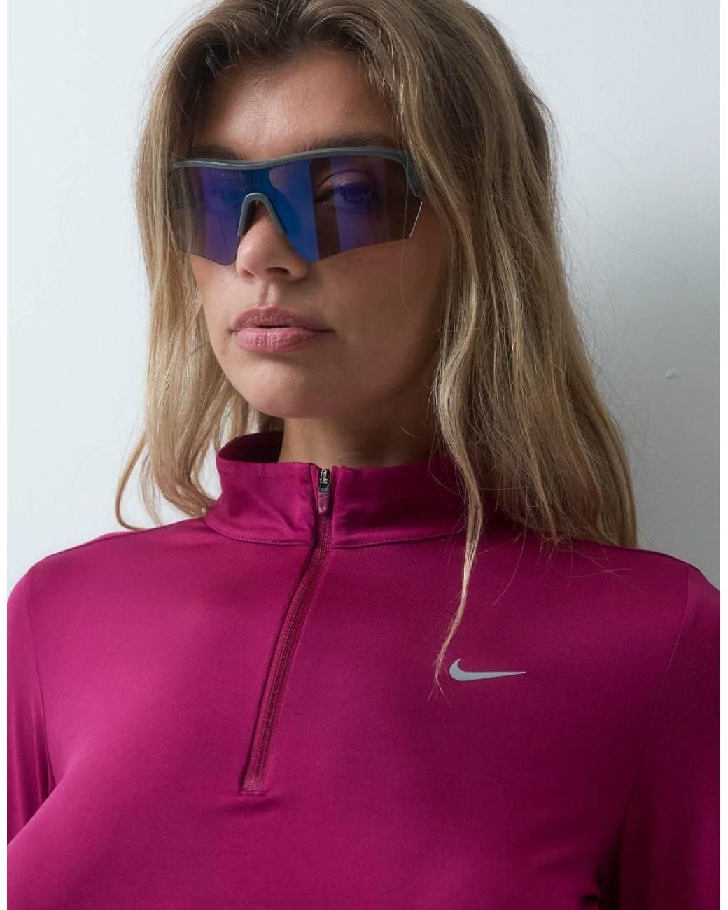 Nike Pink Swift Dri-fit Half Zip Long Sleeve Top