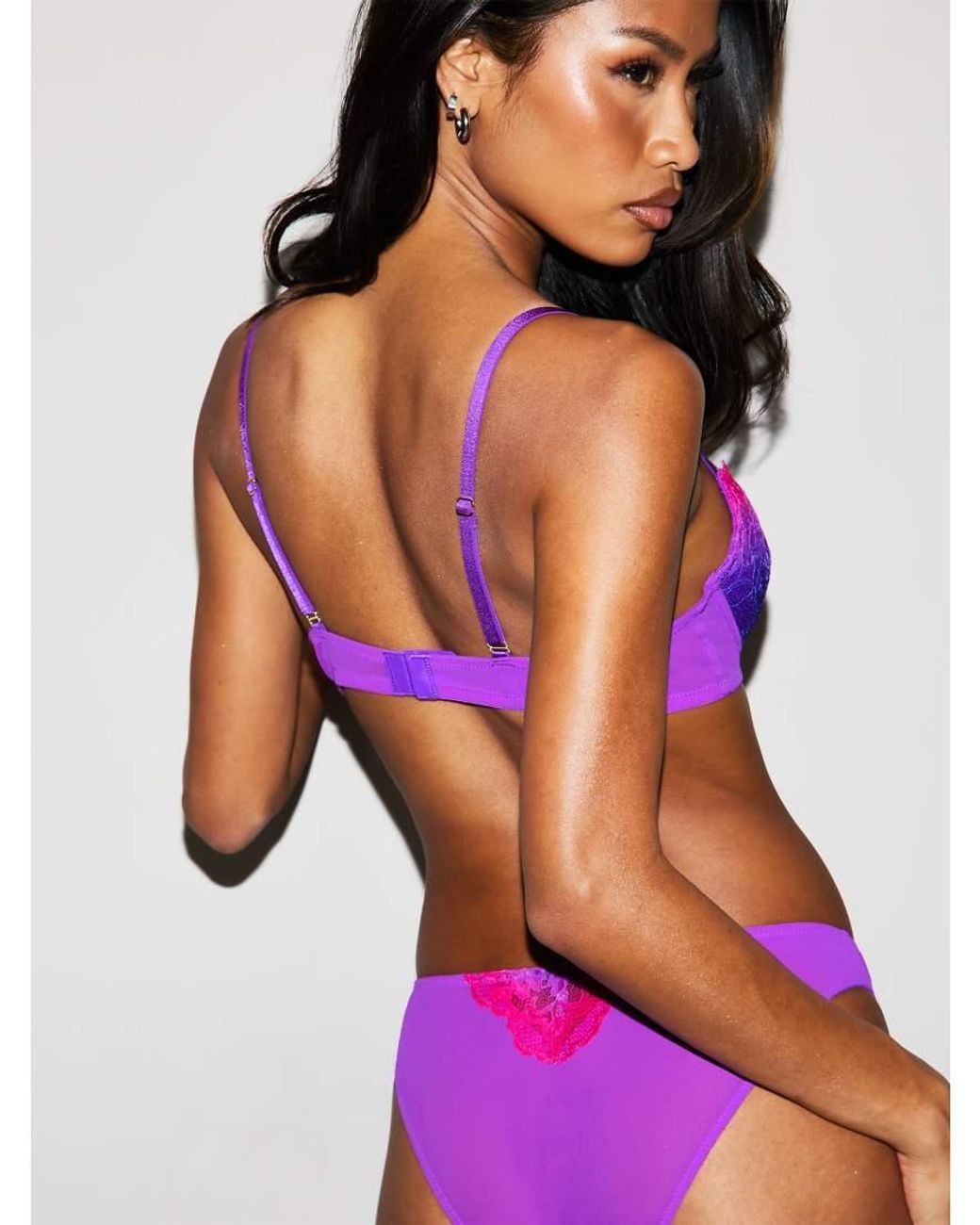 Ann Summers Purple Sexy Lace Padded Balcony Bra
