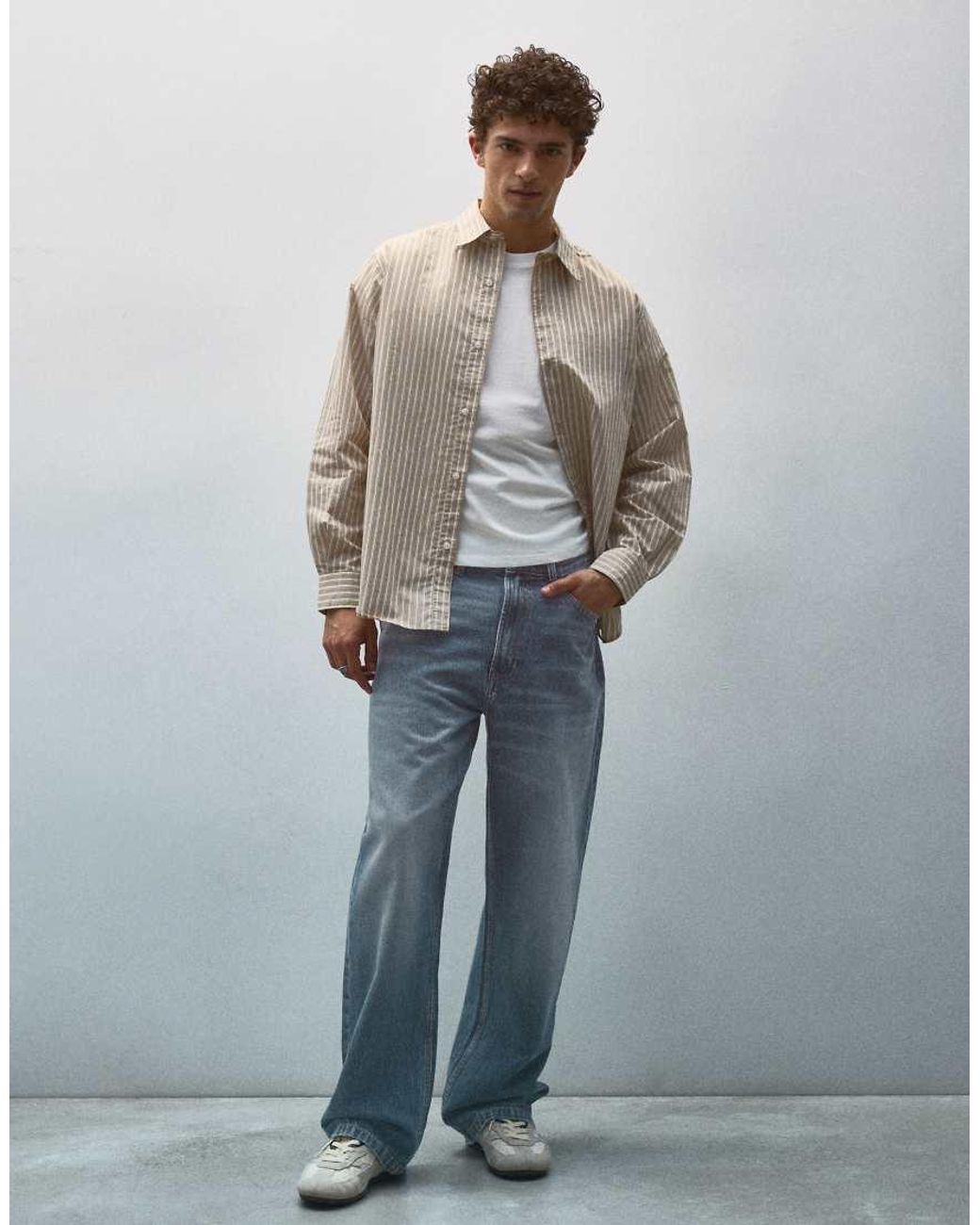 Bershka Blue baggy Jeans for men