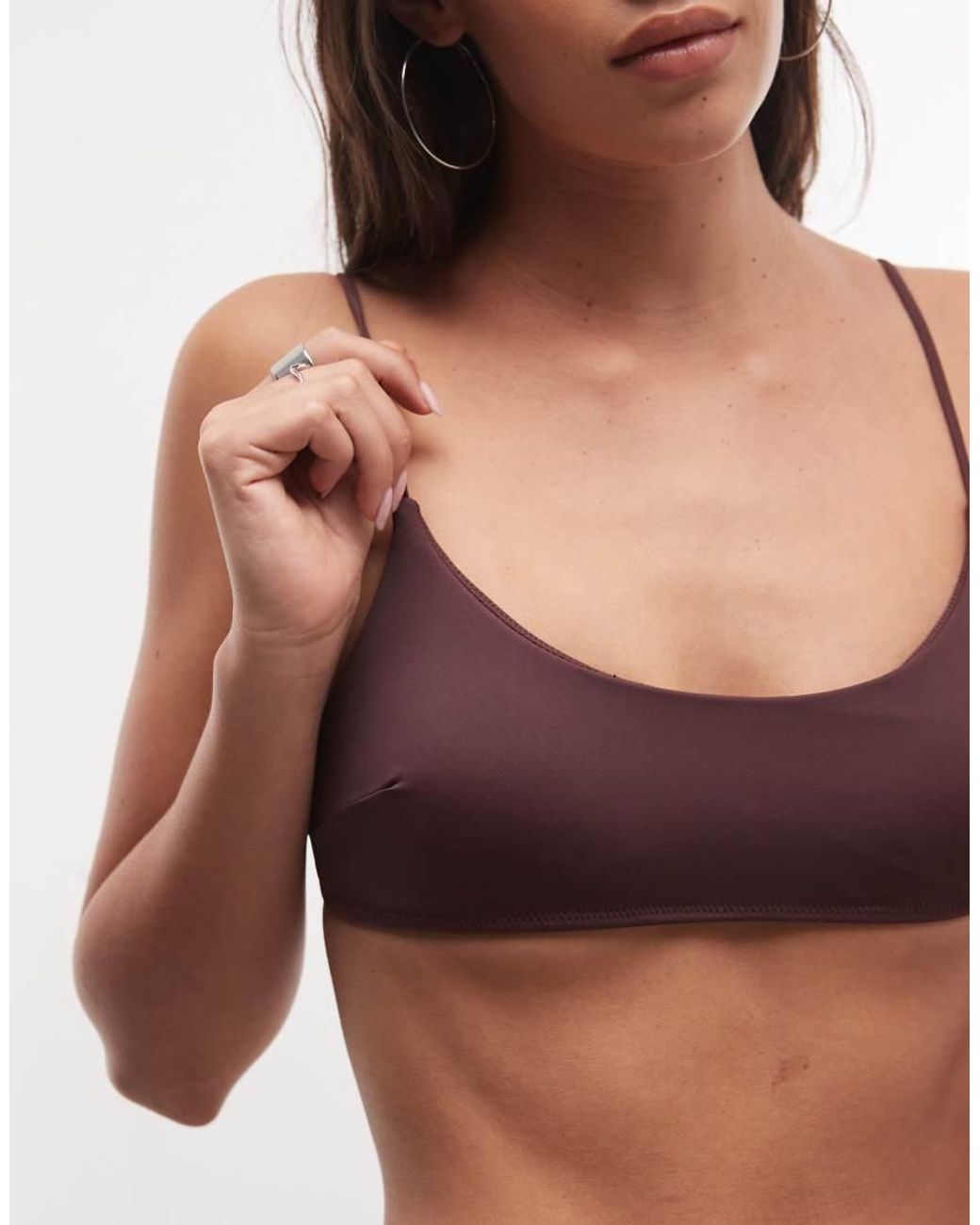 Weekday Red Scoop Front Bikini Top