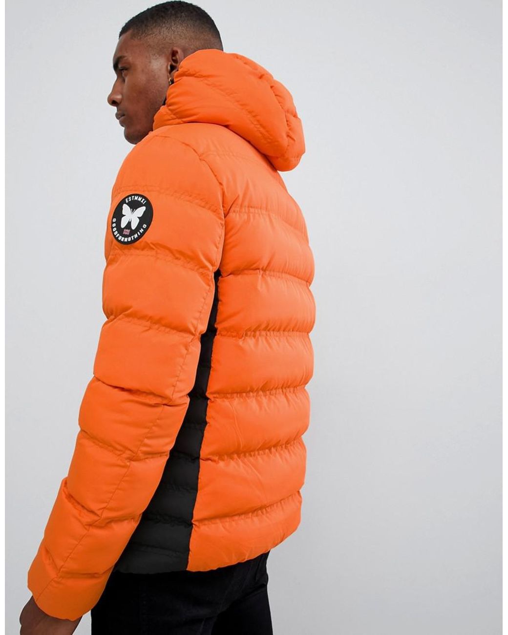 Good For Nothing Synthetic Hooded Puffer Jacket In Orange for Men | Lyst