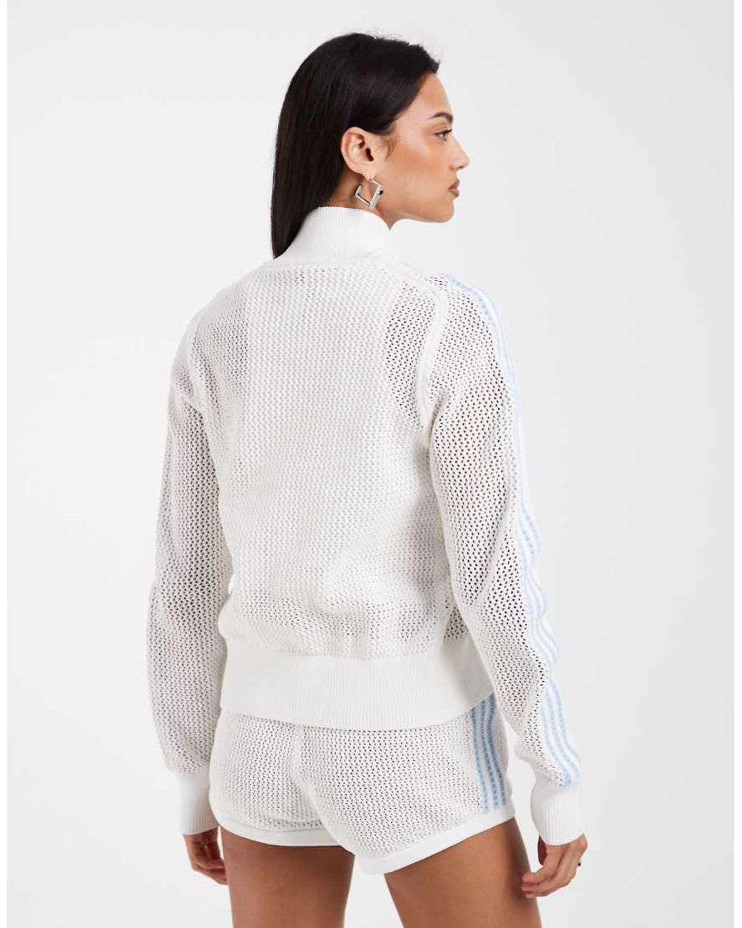 Adidas Originals White Crochet Track Top