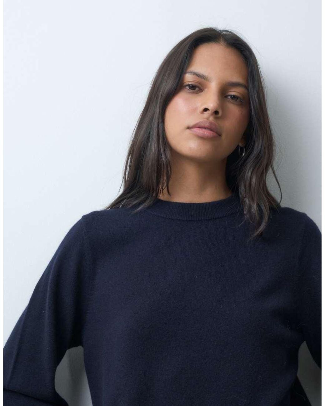 ASOS Blue Premium 100% Merino Wool Crew Neck Jumper