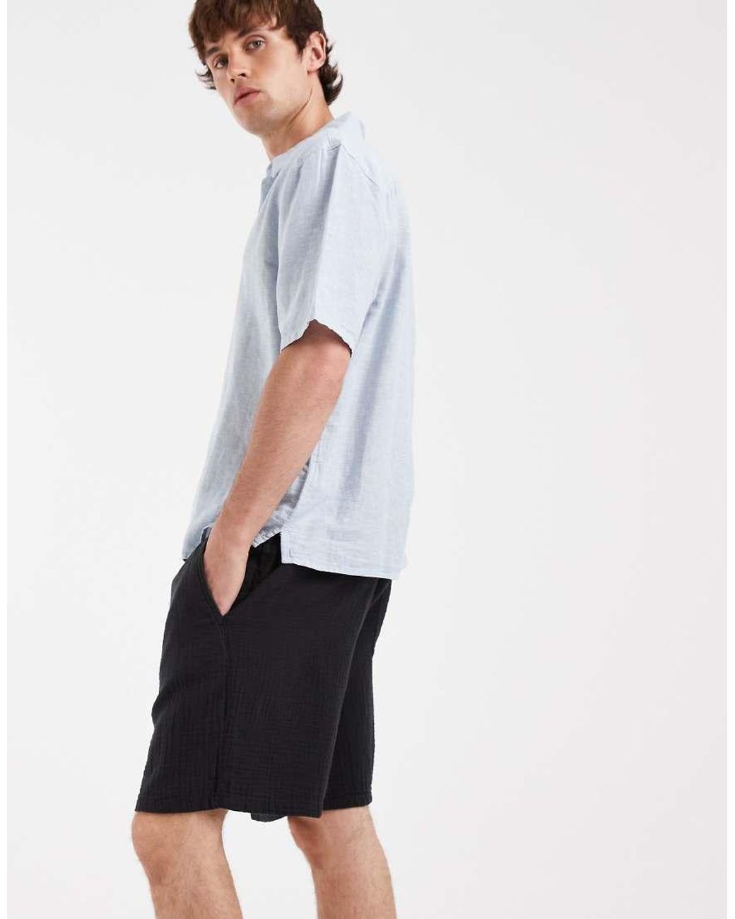 Jack & Jones Blue Textured Shorts for men