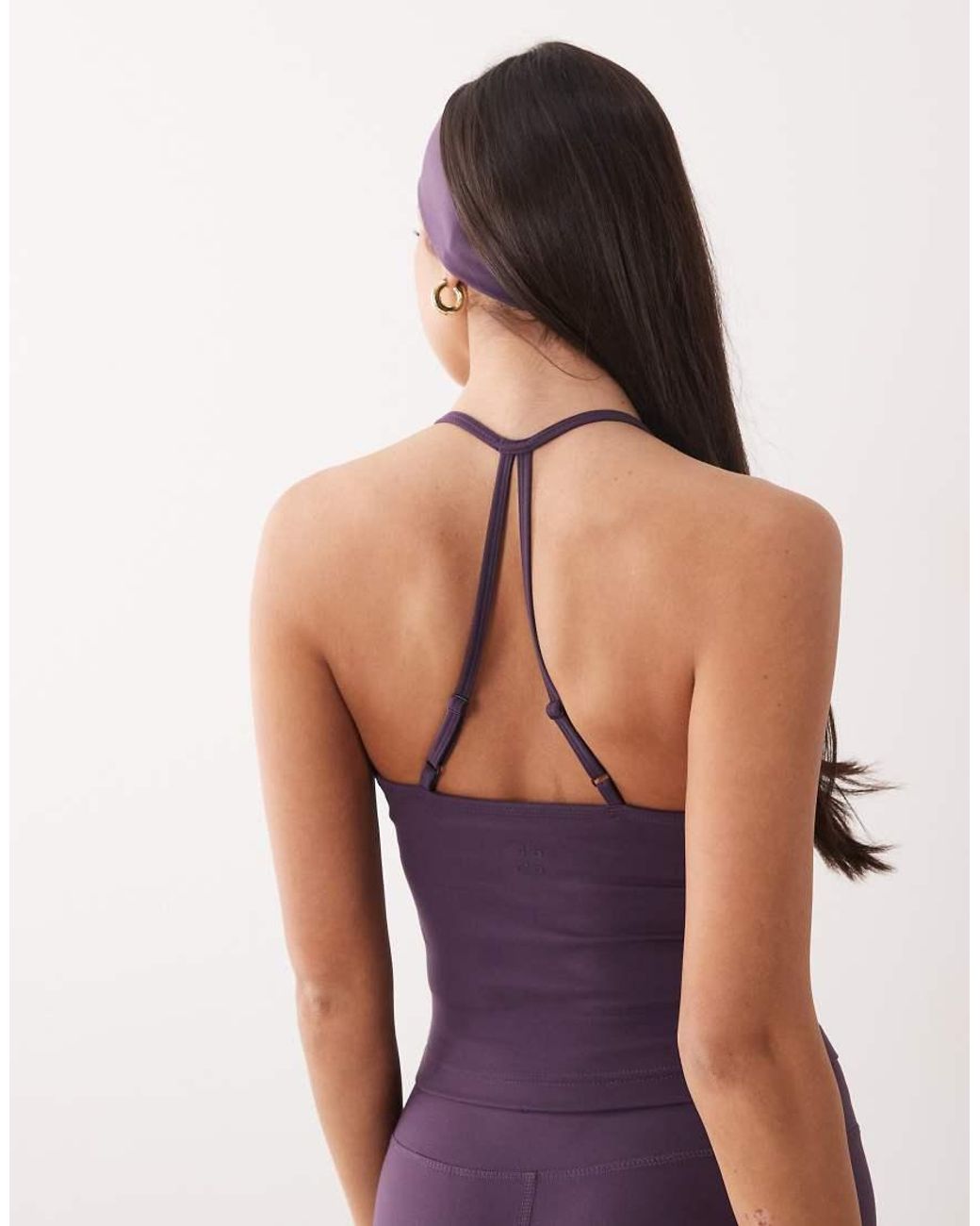 4505 Purple Ruched Front Yoga Cami