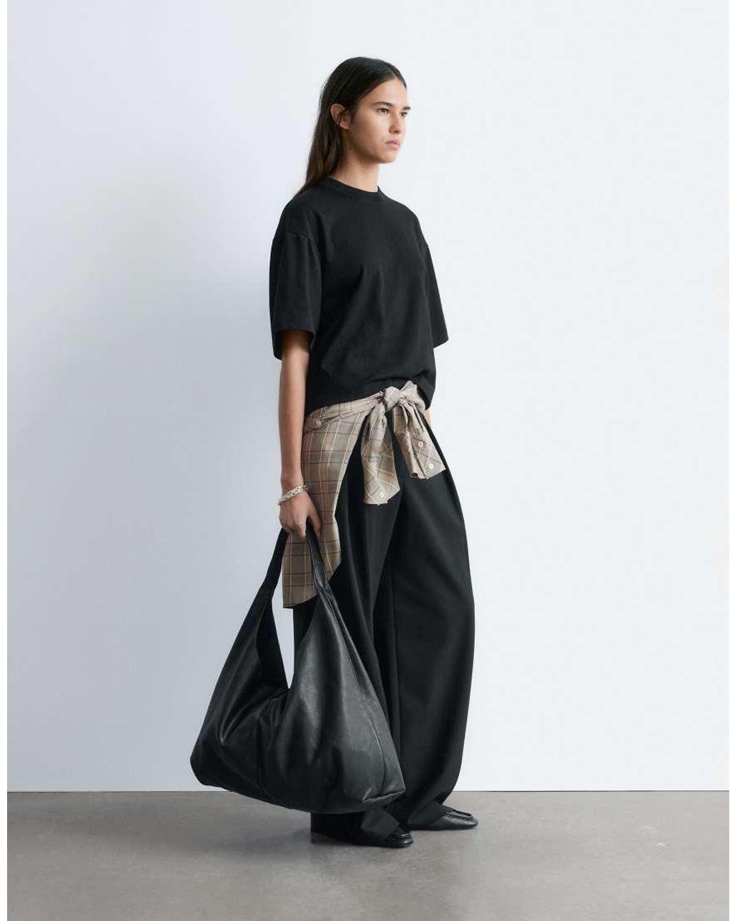 & Other Stories Black Boxy Oversized T-shirt