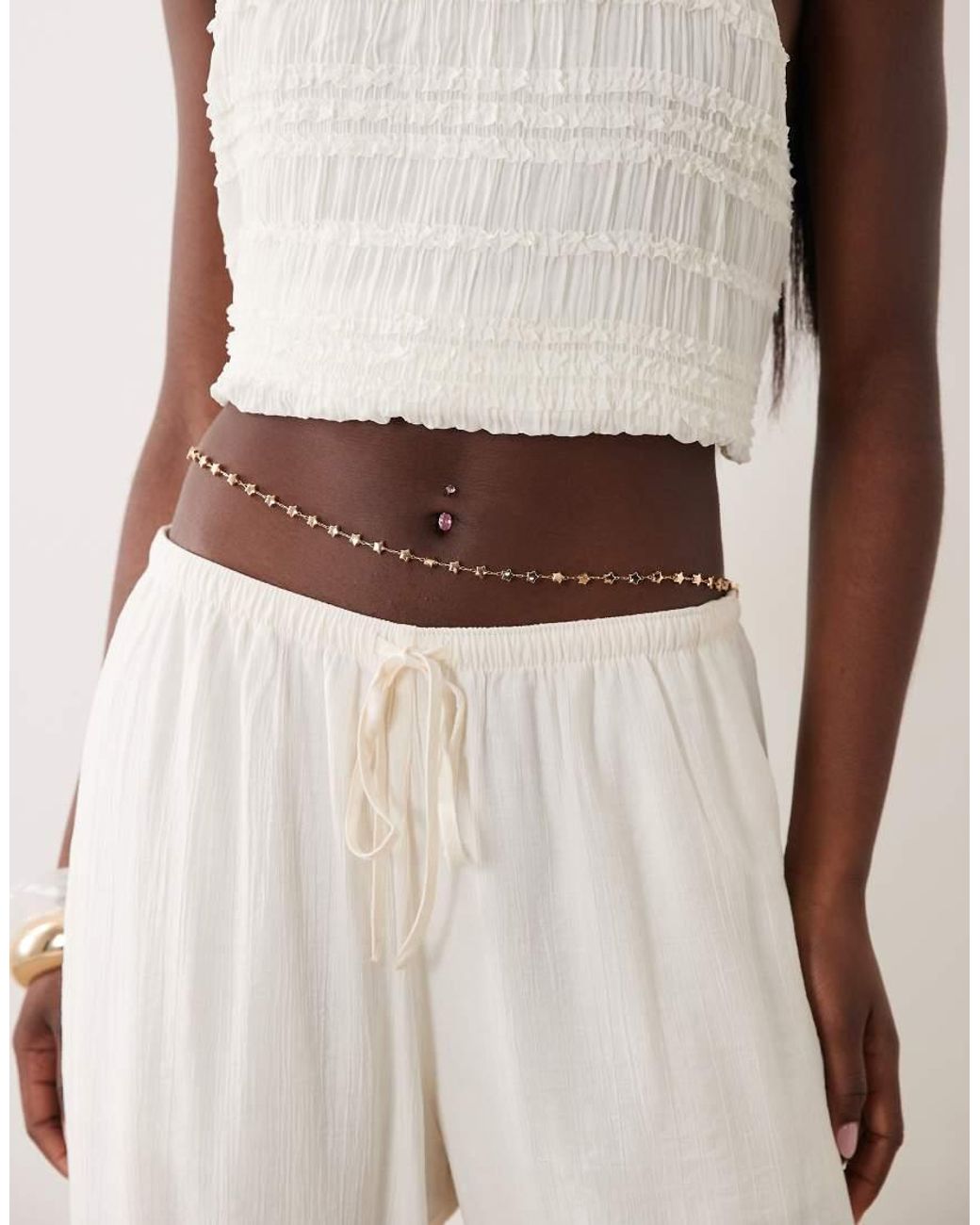ASOS Brown Belly Chain With Star Design