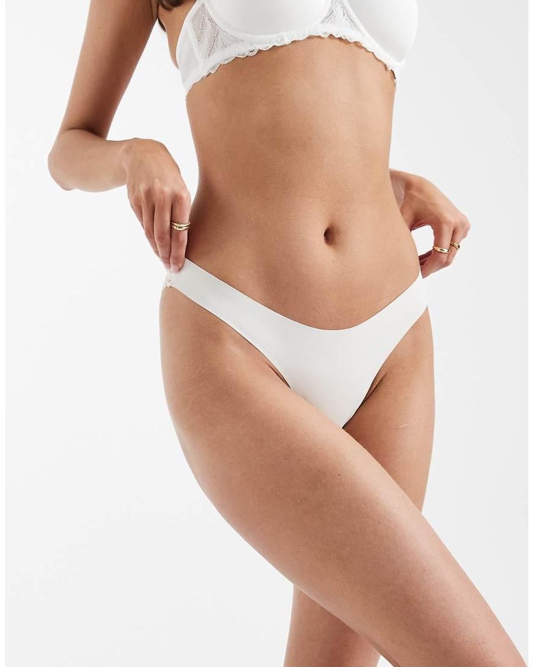 ONLY White Lace Brazilian Briefs